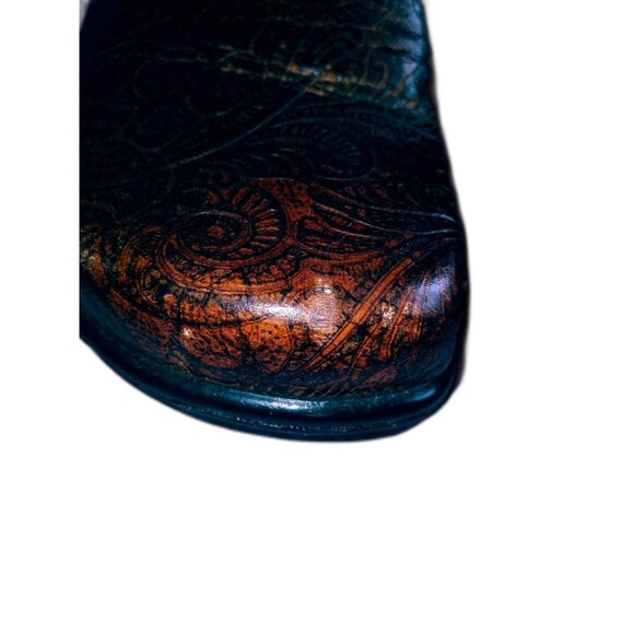 Safe Tstep Comfort Clogs Leather Brown Floral Size 9M - Picture 6 of 10